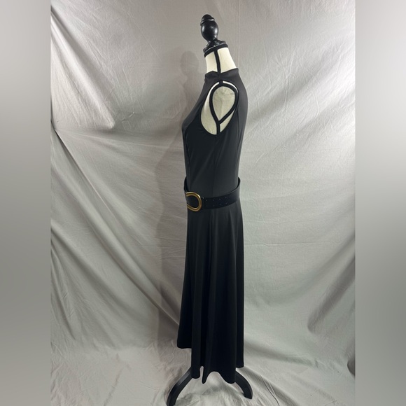 A Line Sleeveless Asymmetrical Hem Dress Black - Picture 11 of 12